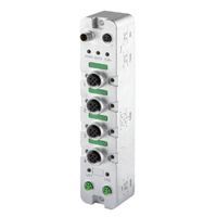 ELCO COMPACT67 SLIM, ETHERCAT, ANALOG I/O, M8 4PIN ETHERNET AND POWER SUPPLY, 4XM12 5PIN, 4XAI/AO (CURRENT, VOLTAGE, THERMOCOUPLE), METAL, IP67